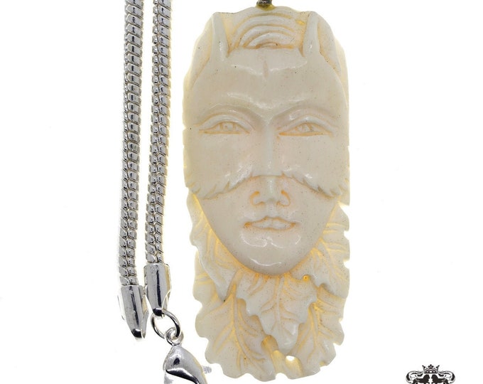 Masquerading Lady Carving Pendant & FREE 3MM Italian 925 Sterling Silver Chain C209