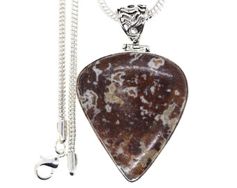 Crazy lace Agate Pendant & FREE 3MM Italian 925 Sterling Silver Chain P4416
