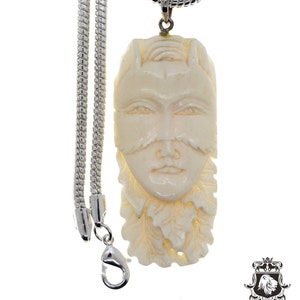 Masquerading Lady Carving Pendant & FREE 2MM Italian 925 Sterling Silver Chain C209