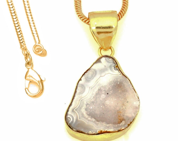 Tasbasco Geode Pendant Necklaces & FREE 3MM Italian 925 Sterling Silver Chain GPH1740