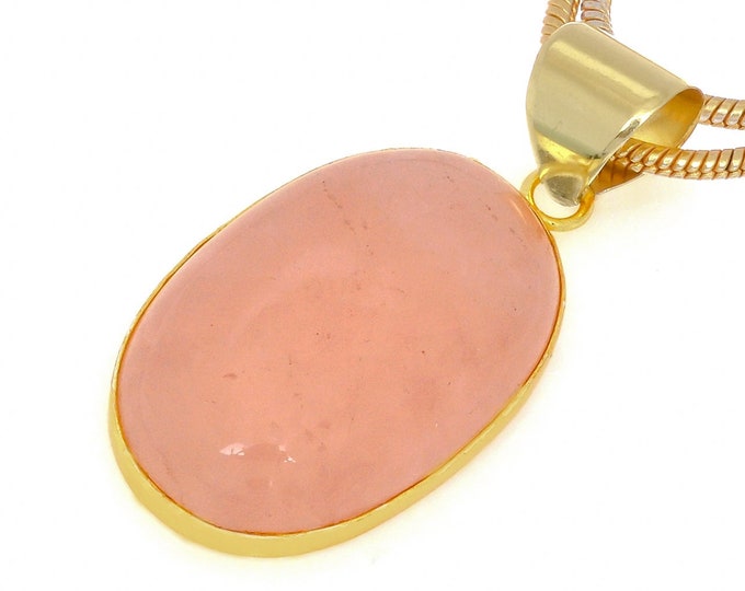 Rose Quartz Pendant Necklaces & FREE 3MM Italian 925 Sterling Silver Chain GPH973