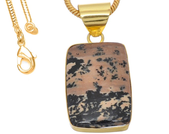 Merlinite Dendritic Opal Pendant Necklaces & FREE 3MM Chain GPH757