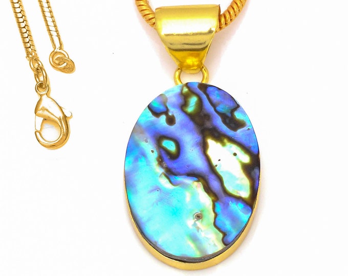 Abalone Shell Pendant Necklaces & FREE 3MM Italian 925 Sterling Silver Chain GPH260