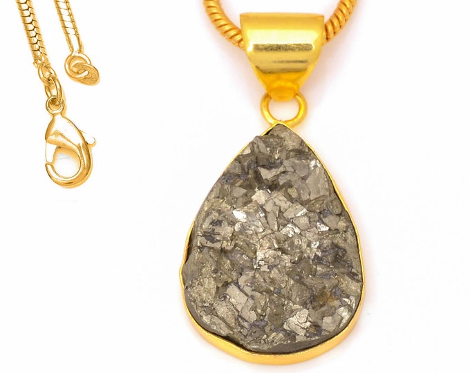 Pyrite Pendant Necklaces & FREE 3MM Italian 925 Sterling Silver Chain GPH252