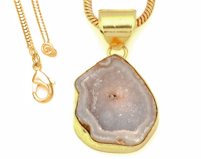 Tasbasco Geode Pendant Necklaces & FREE 3MM Italian 925 Sterling Silver Chain GPH1736