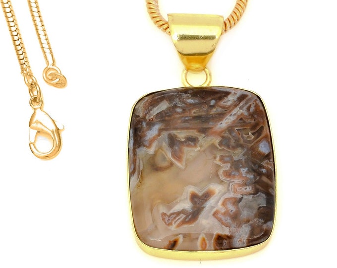 Stick Agate Pendant Necklaces & FREE 3MM Italian 925 Sterling Silver Chain GPH1588
