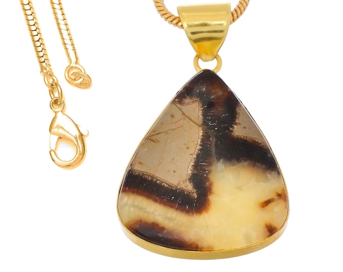 Septarian Dragonstone Pendant Necklaces & FREE 3MM Italian 925 Sterling Silver Chain GPH1350