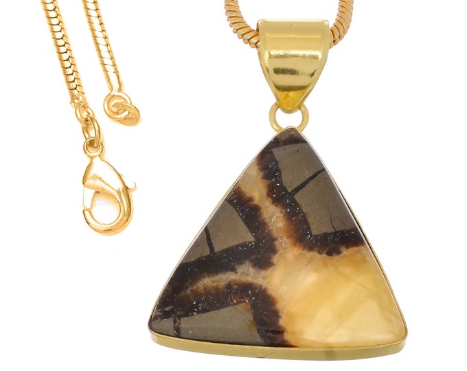 Septarian Dragonstone Pendant Necklaces & FREE 3MM Italian 925 Sterling Silver Chain GPH1353