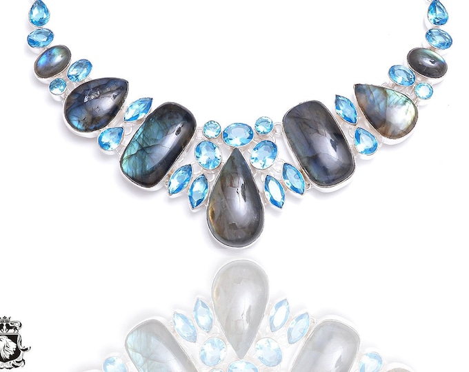Labradorite Blue Quartz Necklace N65