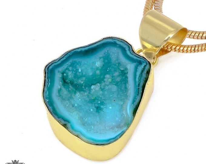 Tabasco Geode Pendant Necklaces & FREE 3MM Italian 925 Sterling Silver Chain GPH966