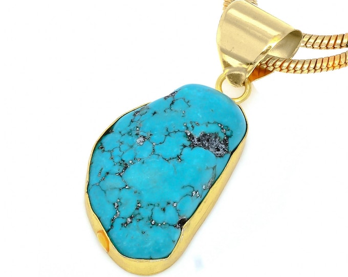 Tibetan Turquoise Nugget Pendant Necklaces & FREE 3MM Italian 925 Sterling Silver Chain GPH915