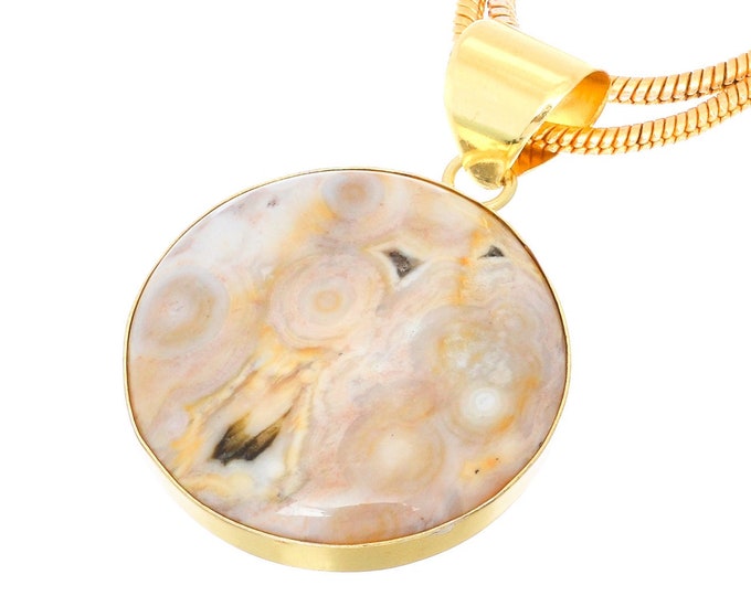 Ocean Jasper Pendant Necklaces & FREE 3MM Italian 925 Sterling Silver Chain GPH738