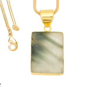 Colliers à pendentif serpentine et chaîne en argent sterling italien 925 de 2 mm GRATUITE GPH1431