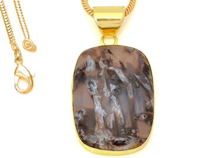 Stick Agate Pendant Necklaces & FREE 3MM Italian 925 Sterling Silver Chain GPH1585