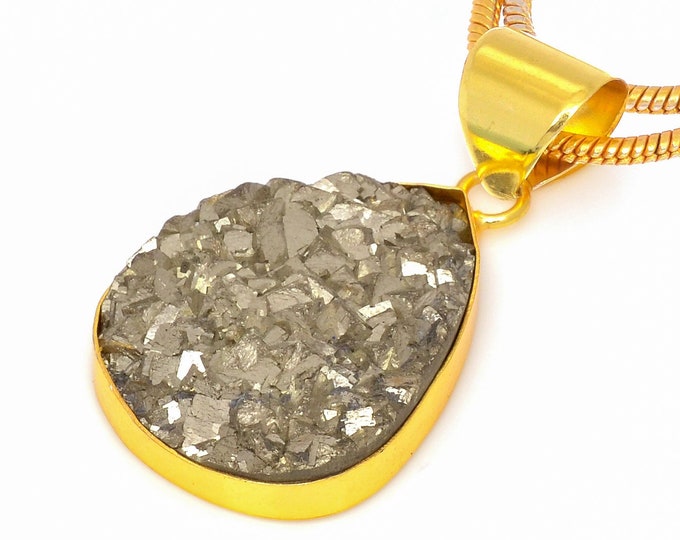 Pyrite Pendant Necklaces & FREE 3MM Italian 925 Sterling Silver Chain GPH244