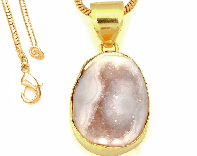 Tasbasco Geode Pendant Necklaces & FREE 3MM Italian 925 Sterling Silver Chain GPH1747