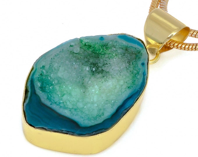 Tabasco Geode Pendant Necklaces & FREE 3MM Italian 925 Sterling Silver Chain GPH962