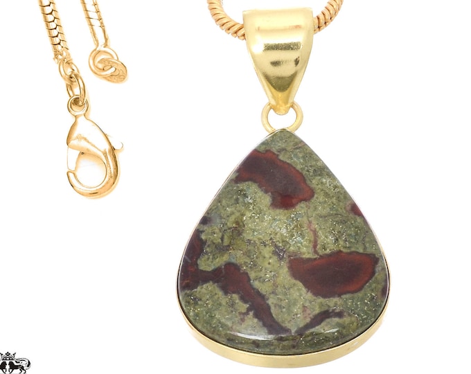 Dragon Blood Jasper Pendant Necklaces & FREE 3MM Italian 925 Sterling Silver Chain GPH718
