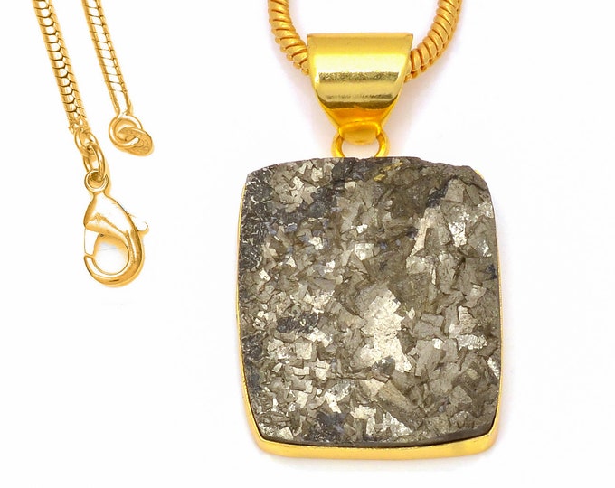 Pyrite Pendant Necklaces & FREE 3MM Italian 925 Sterling Silver Chain GPH245