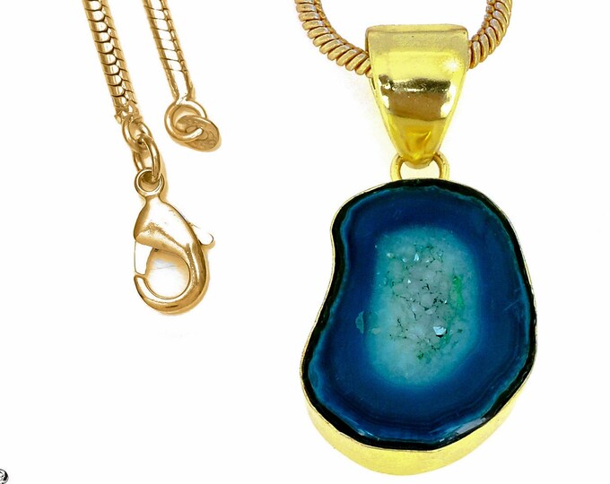 Tabasco Geode Pendant Necklaces & FREE 3MM Italian 925 Sterling Silver Chain GPH952