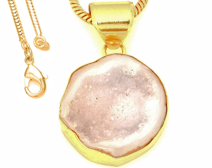 Tasbasco Geode Pendant Necklaces & FREE 3MM Italian 925 Sterling Silver Chain GPH1748