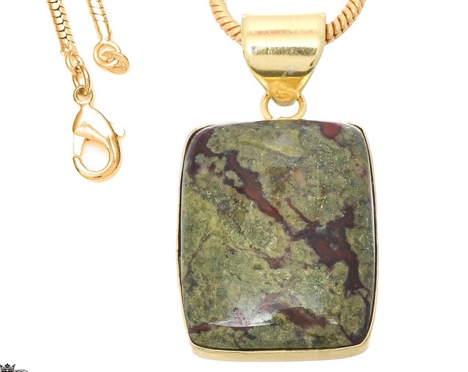 Dragon Blood Jasper Pendant Necklaces & FREE 3MM Italian 925 Sterling Silver Chain GPH712