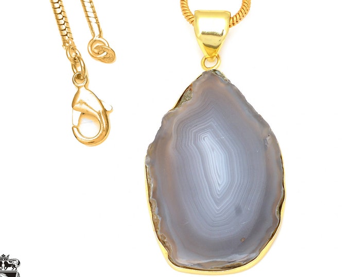 Agate Stalactite Pendant Necklaces & FREE 3MM Italian 925 Sterling Silver Chain GPH32