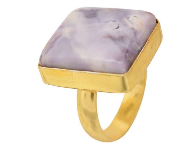 Size 8.5 - Size 10 Morado Opal Ring Meditation Ring 24K Gold Ring GPR1606