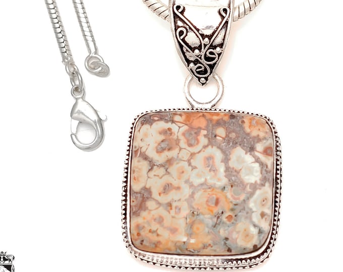 LEOPARD SKIN JASPER • 3MM Italain Chain Birthstone  Necklace • Minimalist Necklace • Gemstone Necklace • Healing Crystal Necklace  V1866
