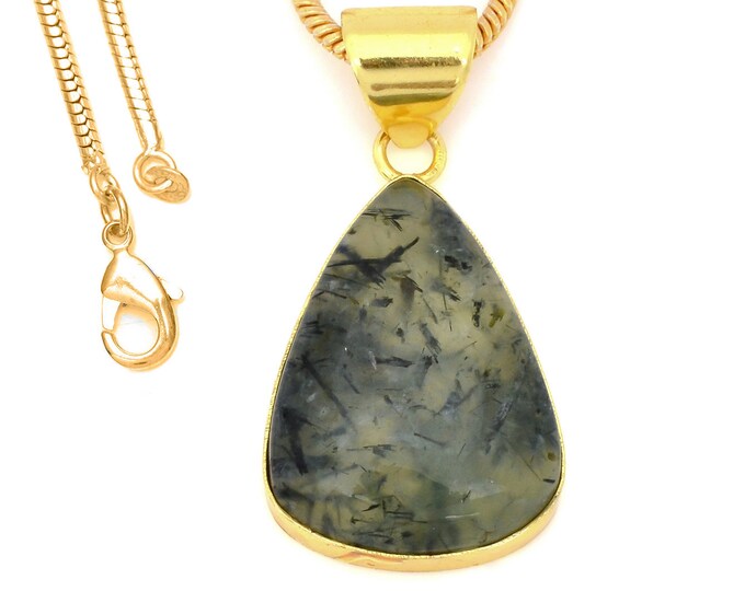 Prehnite Pendant Necklaces & FREE 3MM Italian 925 Sterling Silver Chain GPH1468