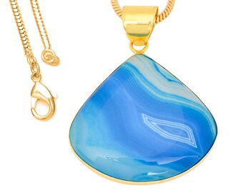 Ocean Agate Pendant Necklaces & FREE 3MM Italian 925 Sterling Silver Chain GPH1437