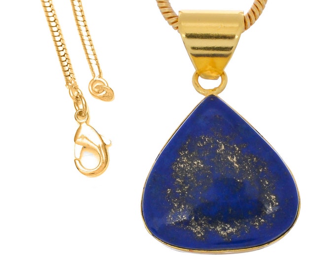 Lapis Lazuli Pendant Necklaces & FREE 3MM Italian 925 Sterling Silver Chain GPH1227