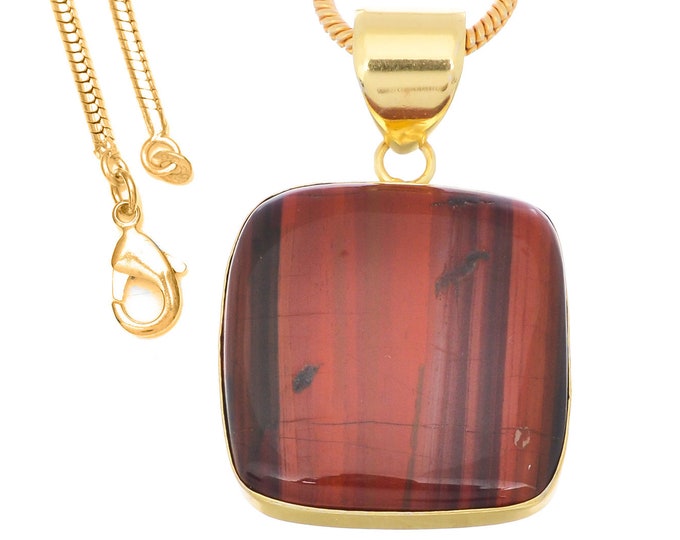 Iron Tiger's Eye Pendant Necklaces & FREE 3MM Italian 925 Sterling Silver Chain GPH1395