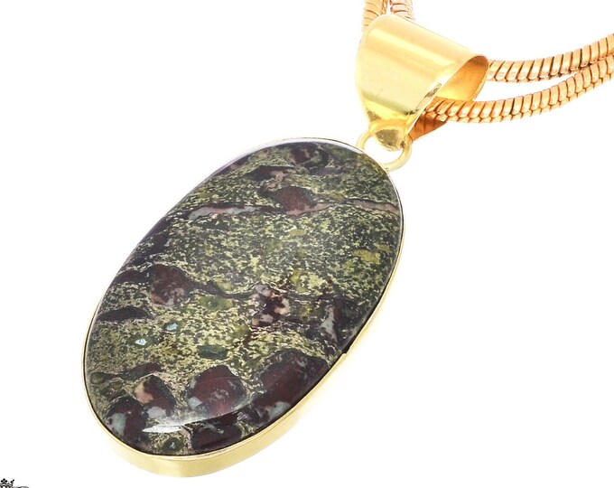 Dragon Blood Jasper Pendant Necklaces & FREE 3MM Italian 925 Sterling Silver Chain GPH713