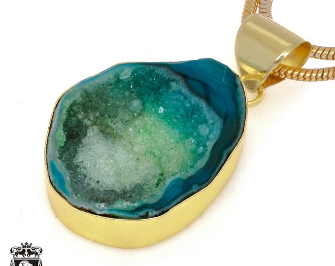 Tabasco Geode Pendant Necklaces & FREE 3MM Italian 925 Sterling Silver Chain GPH957