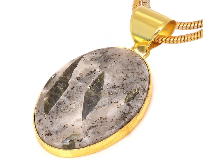 Epidote Pendant Necklaces & FREE 3MM Italian 925 Sterling Silver Chain GPH175