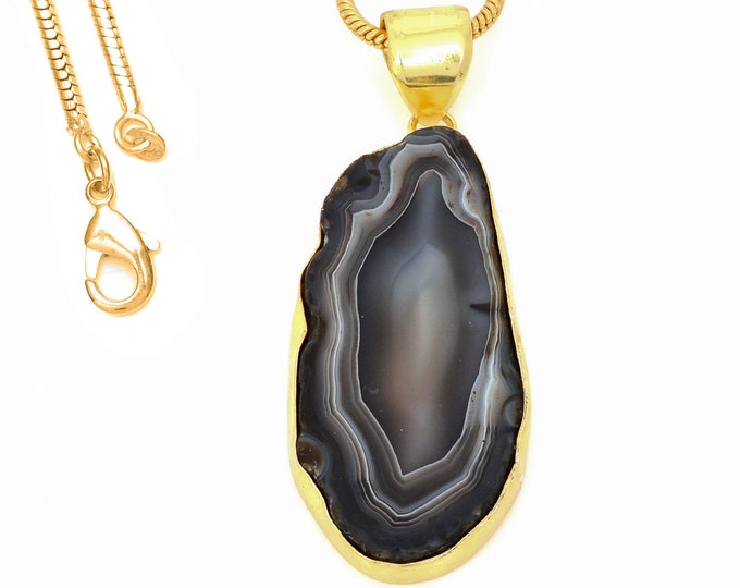 Agate Stalactite Pendant Necklaces & FREE 3MM Italian 925 Sterling Silver Chain GPH878