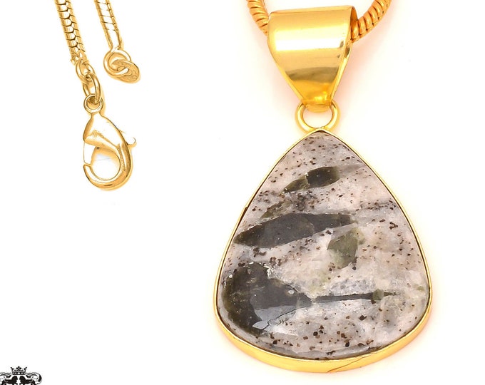Epidote Pendant Necklaces & FREE 3MM Italian 925 Sterling Silver Chain GPH177