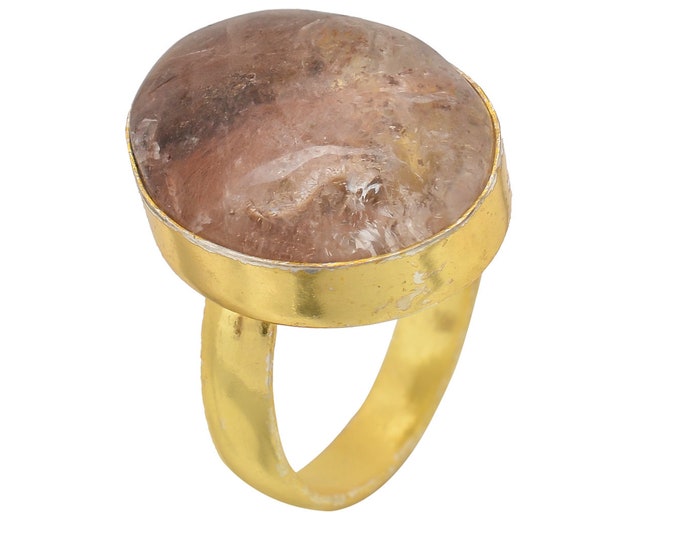 Size 6.5 - Size 8 Lodolite Ring Meditation Ring 24K Gold Ring GPR1503