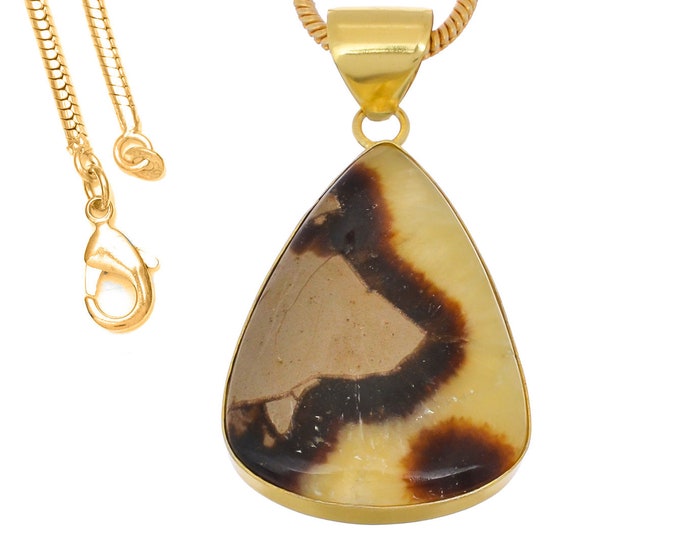 Septarian Dragonstone Pendant Necklaces & FREE 3MM Italian 925 Sterling Silver Chain GPH1344
