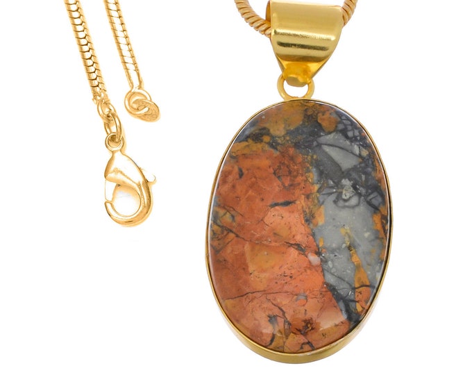 Malinga Jasper Pendant Necklaces & FREE 3MM Italian 925 Sterling Silver Chain GPH1330