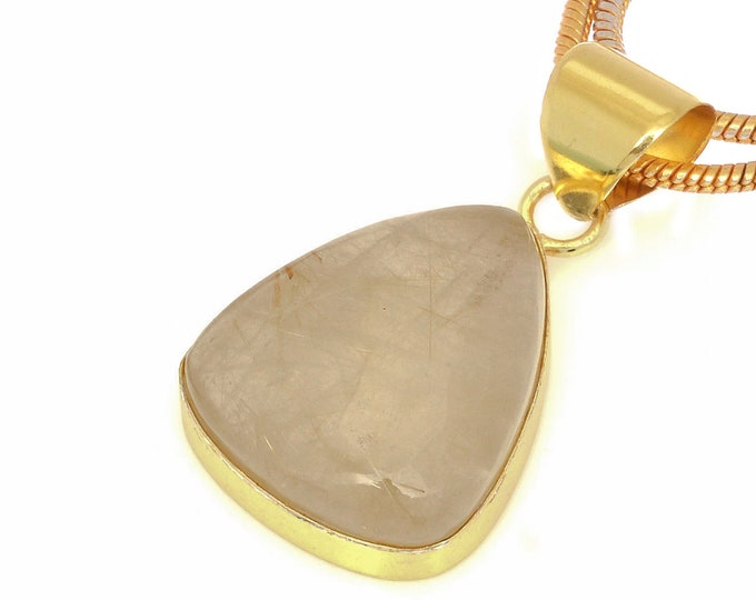 Rutile Quartz Pendant Necklaces & FREE 3MM Italian 925 Sterling Silver Chain GPH1726