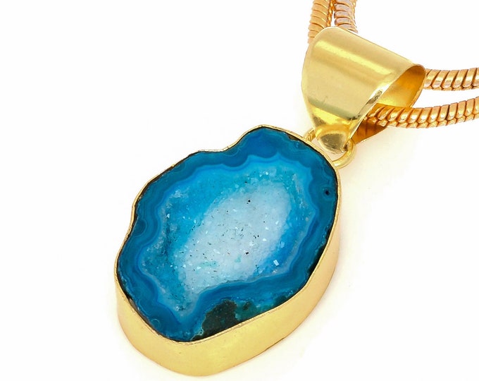 Tabasco Geode Pendant Necklaces & FREE 3MM Italian 925 Sterling Silver Chain GPH862