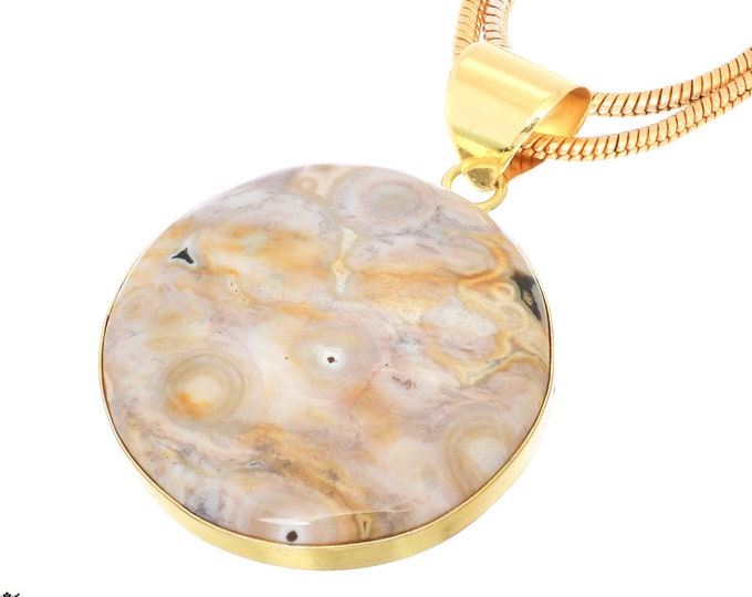 Ocean Jasper Pendant Necklaces & FREE 3MM Italian 925 Sterling Silver Chain GPH731