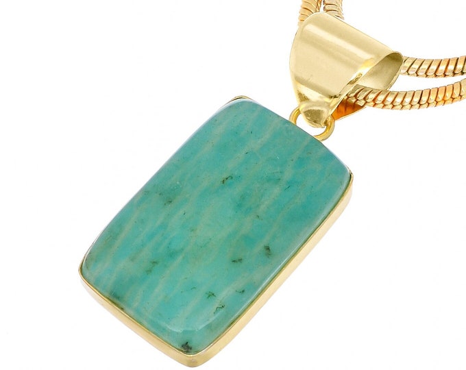 Amazonite Pendant Necklaces & FREE 3MM Italian 925 Sterling Silver Chain GPH905