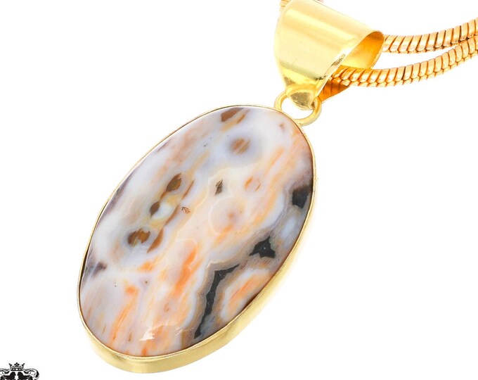 Ocean Jasper Pendant Necklaces & FREE 3MM Italian 925 Sterling Silver Chain GPH736