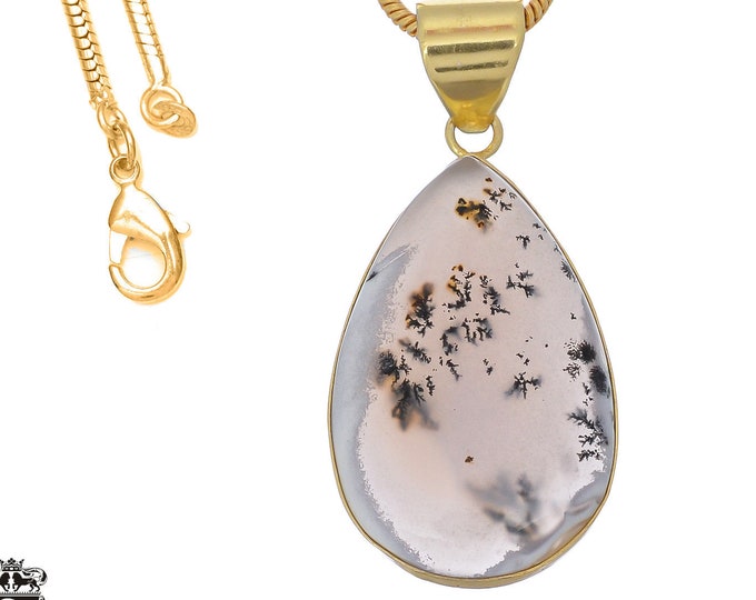 Dendritic Opal Pendant Necklaces & FREE 3MM Italian 925 Sterling Silver Chain GPH832