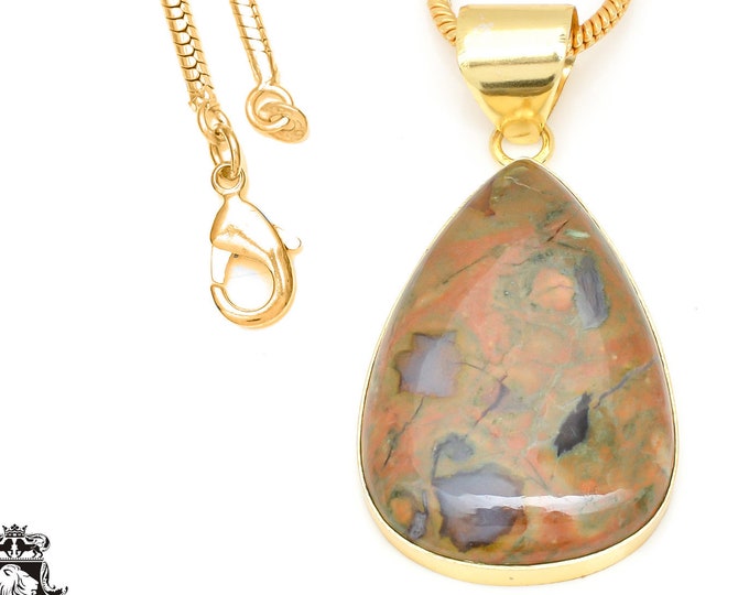 Rhyolite Pendant Necklaces & FREE 3MM Italian 925 Sterling Silver Chain GPH462