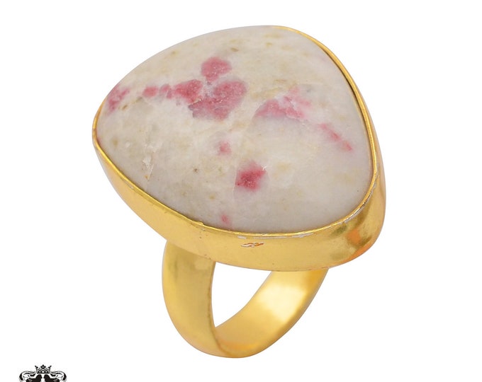 Size 6.5 - Size 8 Tourmaline in Quartz Ring Meditation Ring 24K Gold Ring GPR377