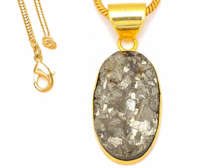Pyrite Pendant Necklaces & FREE 3MM Italian 925 Sterling Silver Chain GPH253